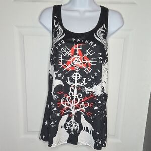 Viking Rune Black and White Tank Top